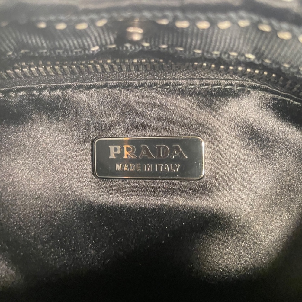 Prada Silk & Leather Bag 12"X5" - Picture 7 of 8